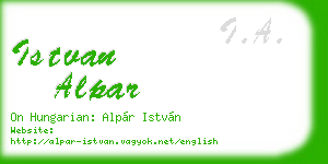 istvan alpar business card