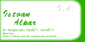 istvan alpar business card